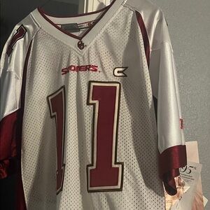 White and Red Football Jersey